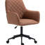 Chaise de bureau moderne, dossier moyen, siège réglable, matériau en microfibre, brun, hauteur du siège pivotant ergonomique, tissu, option de siège pratique