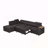 Black Fabric Sectional Sofa with Storage Ottoman
