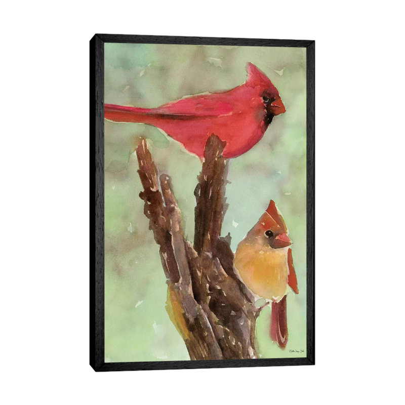 Cardinal I - Painting on Canvas, Black Floater Framed, 101.6cm H x 66.04cm W x 3.81cm D