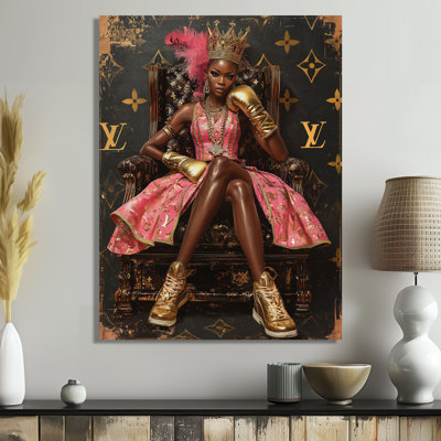 Luxury Lifestyle Of A Dark Skin Princess - Fashion Girl Power Wall Decor