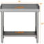 Stainless Steel Table with Backsplash, Heavy Duty Food Prep Table, Adjustable Undershelf for Restaurant & Home-130075453