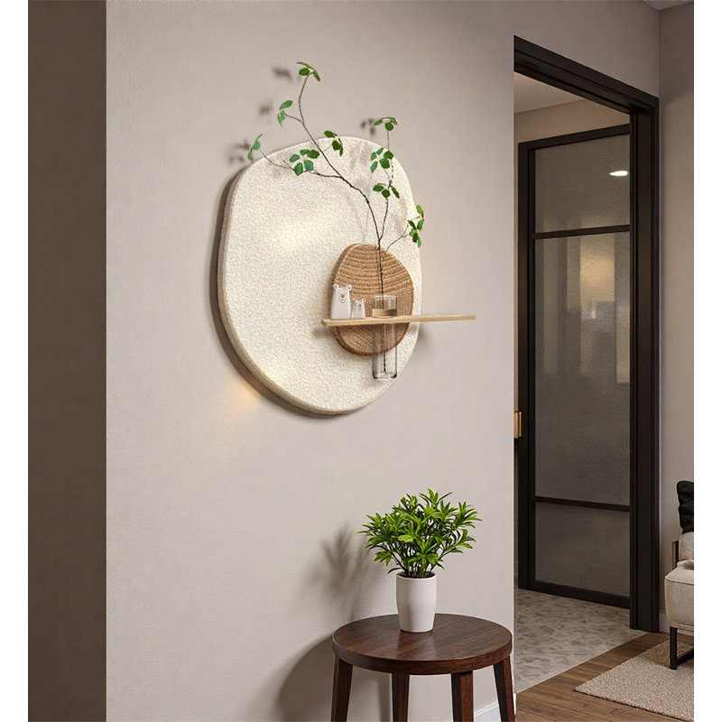 Le grès de couleur crème peut être utilisé pour les décorations murales de plantes vertes hydroponiques.
