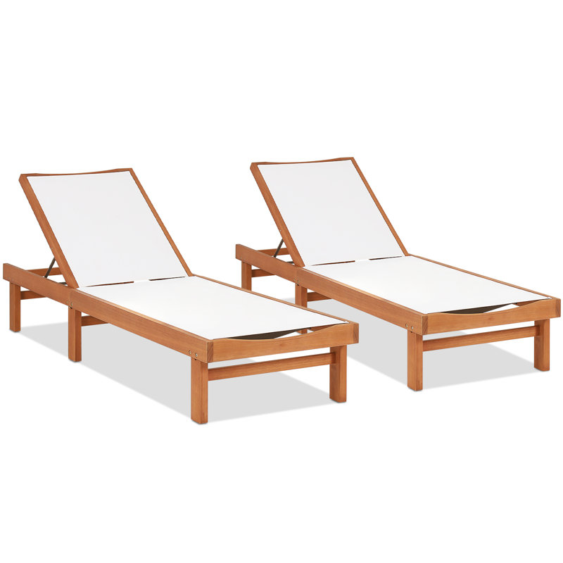Chaise longue simple inclinable en eucalyptus 79 po Amoban