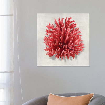 Coral Red I by Caroline Kelly - Wrapped Canvas Print