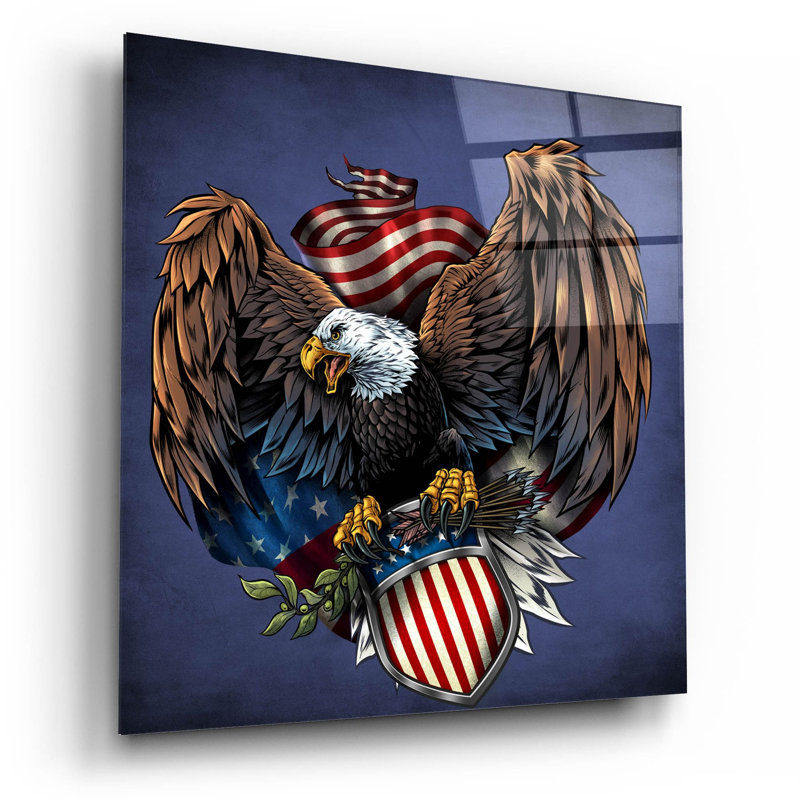 Adhésif décoratif aigle armée sur plastique / acrylique par Flyland Designs Print, H 12 po x l 12 po x P 0,13 po