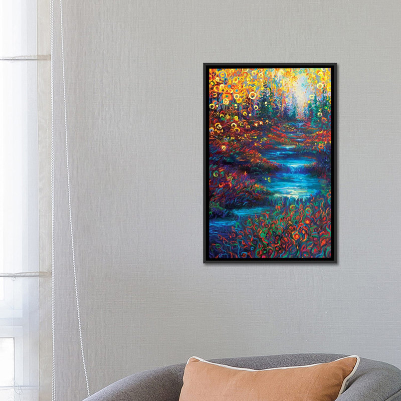 " Glen'S Glen " by Iris Scott, 26" H x 18" W x 1.5" D, Black Framed Canvas, No Mat