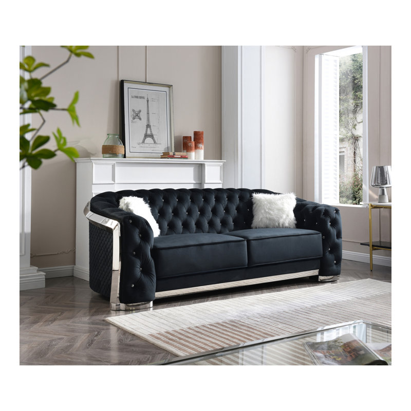 Adjustable Sofa with Ottoman, 2, Black