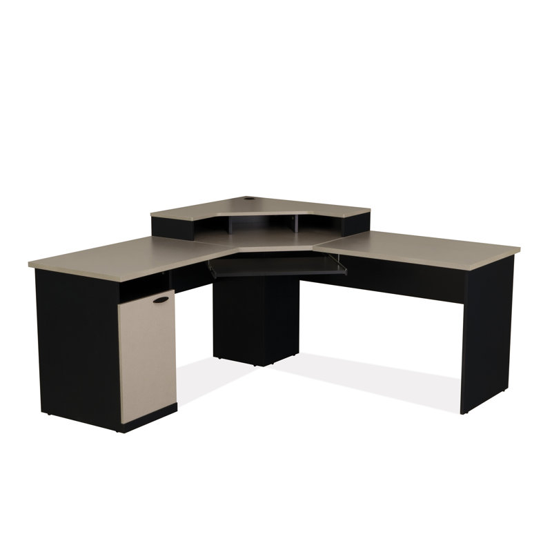 Bureau en L avec bahut Wolters, Granite sablé / gris anthracite