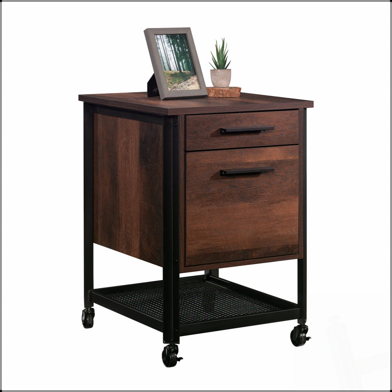 Classeur à piédestal antique en chêne foncé avec grands tiroirs pour un rangement organisé et une élégance classique