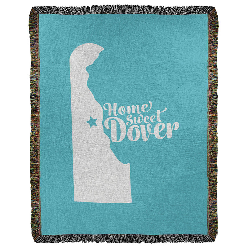 Jeté en coton tissé dover delaware, l 60 po x L 80 po, Bleu sarcelle