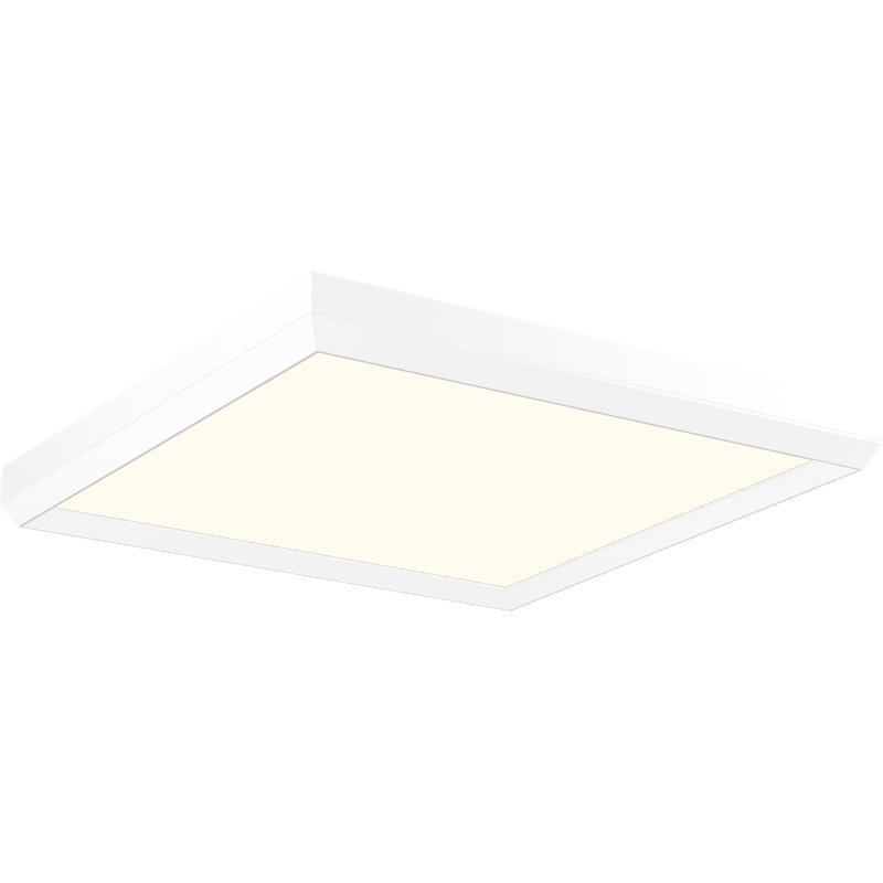 Plafonnier encastré en acrylique Skylight, Blanc mat, H 1,9 po x l 29,5 po x P 29,5 po