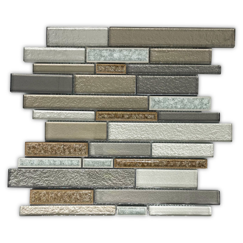 Carrelage mural en mosaïque de verre 12 "x 12" Glacier Latte