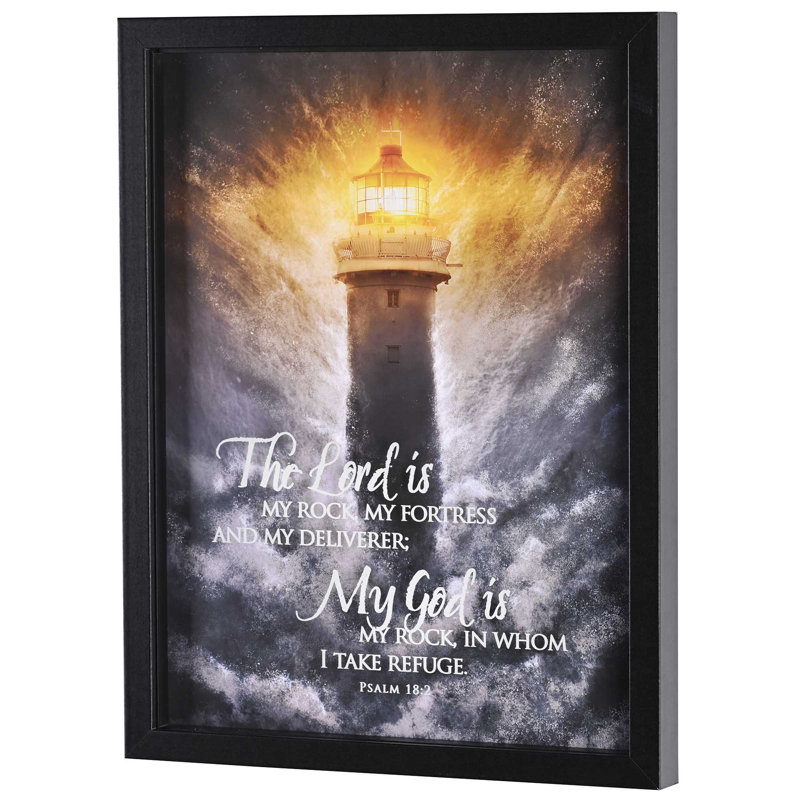 Framed Wall Art Lighthouse I Take Refuge