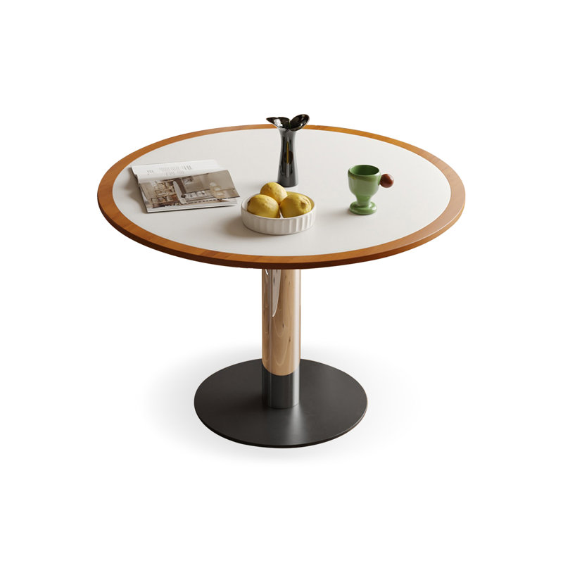 Table de salle à manger blanche et noyer