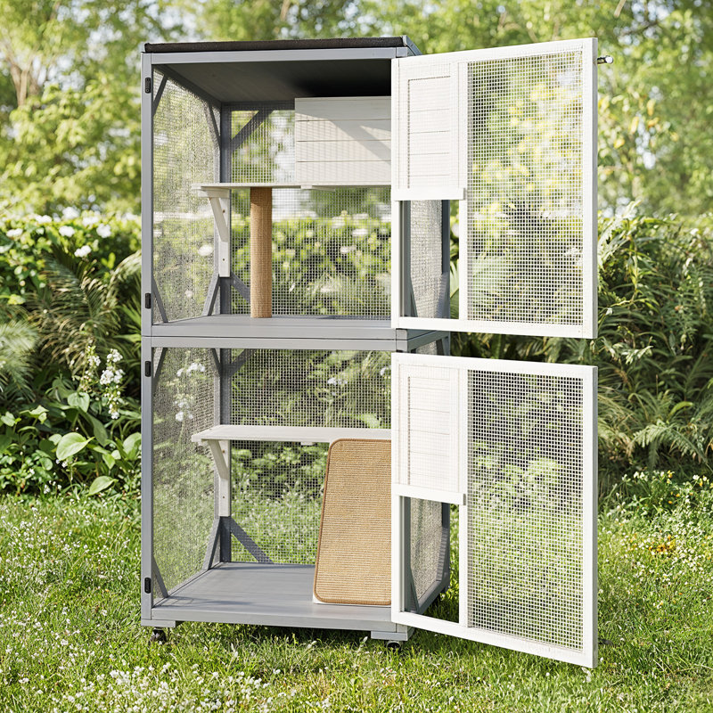Portable Cat Playpen With Scratching Post And Board