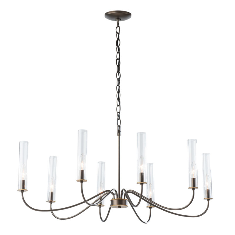 Lustre traditionnel / classique à 8 lumières de style bougie Grace, Fumée foncée