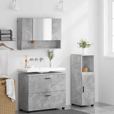 Wall Mounted Required Bathroom Storage Furniture Set