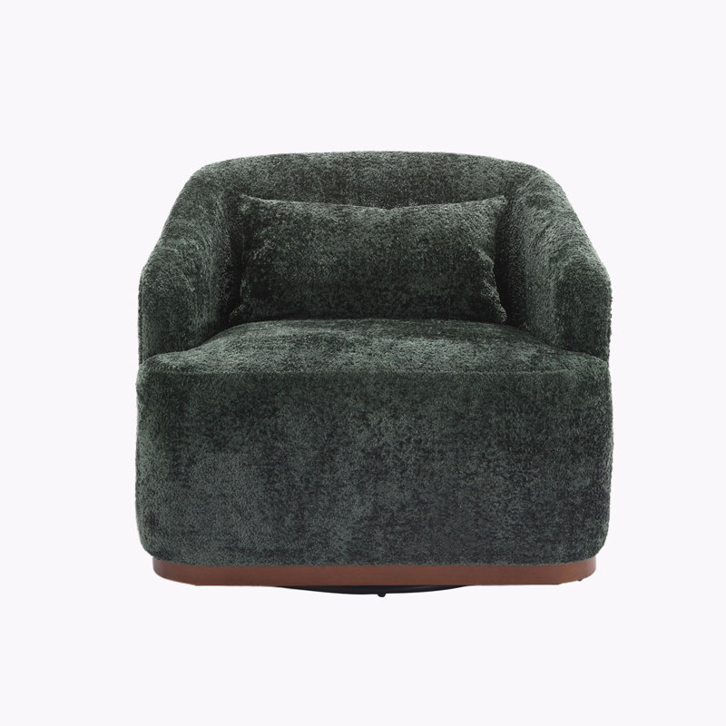 Fauteuil club pivotant à 360 degrés, Chenille émeraude incorrecte