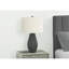 Lampe de table Landen avec abat-jour ivoire / crème en résine noire, H 23,26 po x l 13,74 po x P 13,75 po-531160979