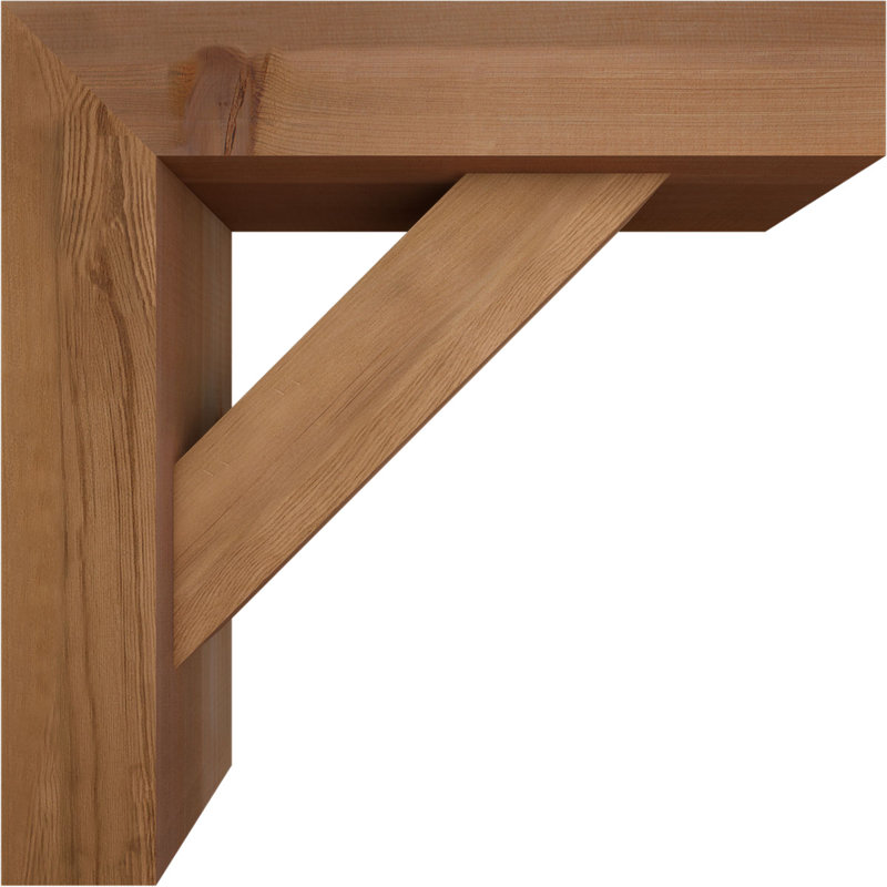 Support de bloc traditionnel avec entretoise décalée, 20 po x 20 po, Cèdre rouge occidental de l 5 1/2 po (lisse)
