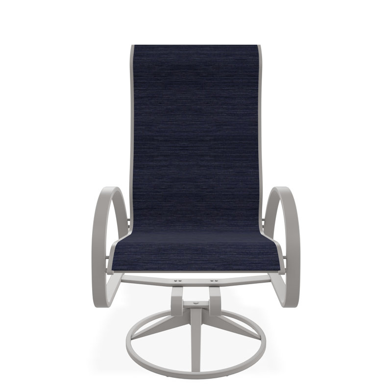Aruba II Sling Aluminum Frame Supreme Swivel Rocker, Warm Gray, Harbor