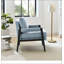 Fauteuil d'appoint rembourré en chenille de style Mid-Century moderne, bleu, alliant confort et style pour un espace de vie confortable et élégant-176772178
