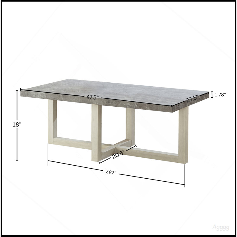 Ensemble de tables basses 3 pièces Luno, table basse et deux tables de bout, faux béton et blanc Luno, Faux Concrete, Multi