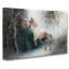 White Horse Rearing in a Winter Forest in Abstract - Wrapped Canvas-55302725