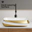 Modern Ceramic Vessel Sink with Elegant Gold Rim, Above Counter Installation