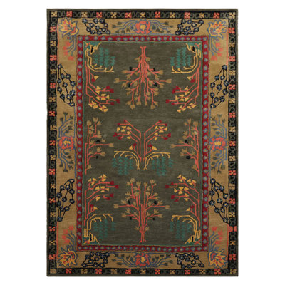 Rectangle Pavol Oriental Handmade Tufted Wool Area Rug