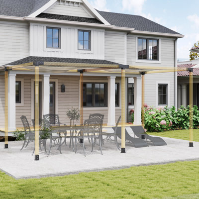 Outsunny Pergola Kit DIY Pergola Brackets for 9.6 x 9.6 cm Lumber 12 PCS