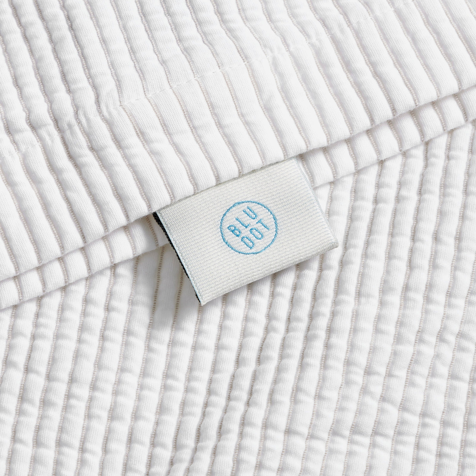 Ripple Cotton Coverlet Set, White/Putty, King Bedspread + 2 King Shams