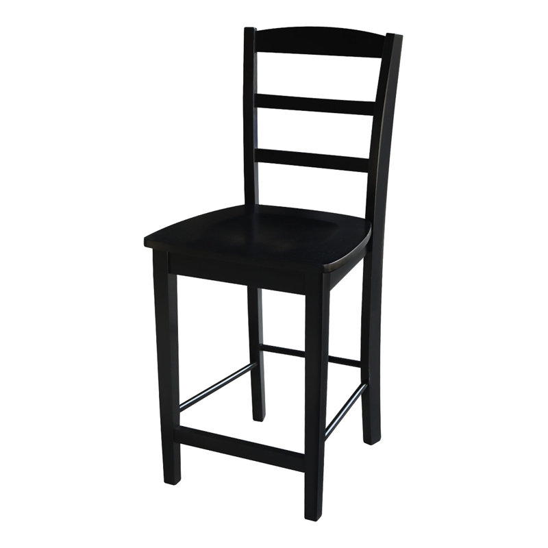 Klynn Solid Wood Counter Stool, Black