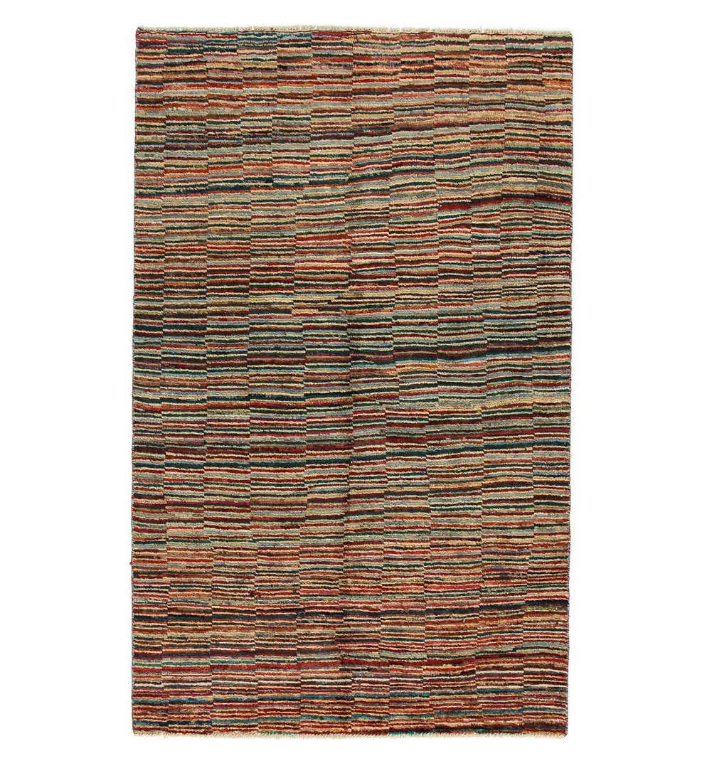 One-of-a-Kind Jaqua Hand-Knotted 114 x 180cm Wool Area Rug in Brown/Red