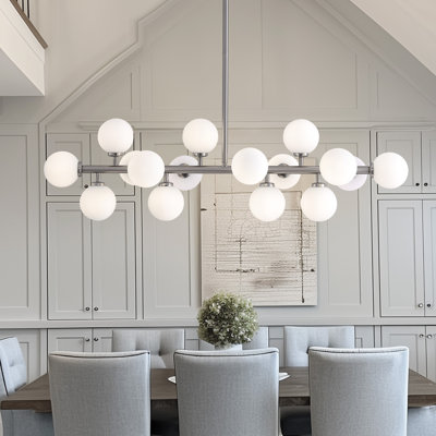Jewellia 16 - Light Dimmable Bubble Glass Sputnik Modern Linear Chandelier