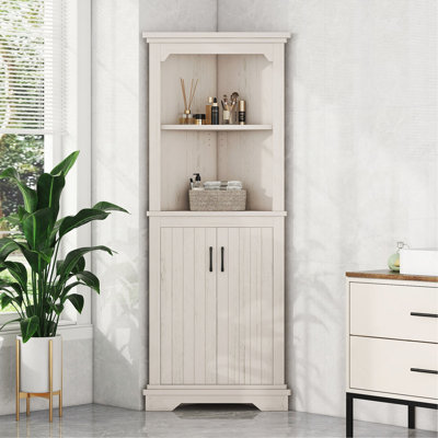 Grande armoire d'angle avec portes pour le salon, la salle de bain, la salle à manger ou la cuisine