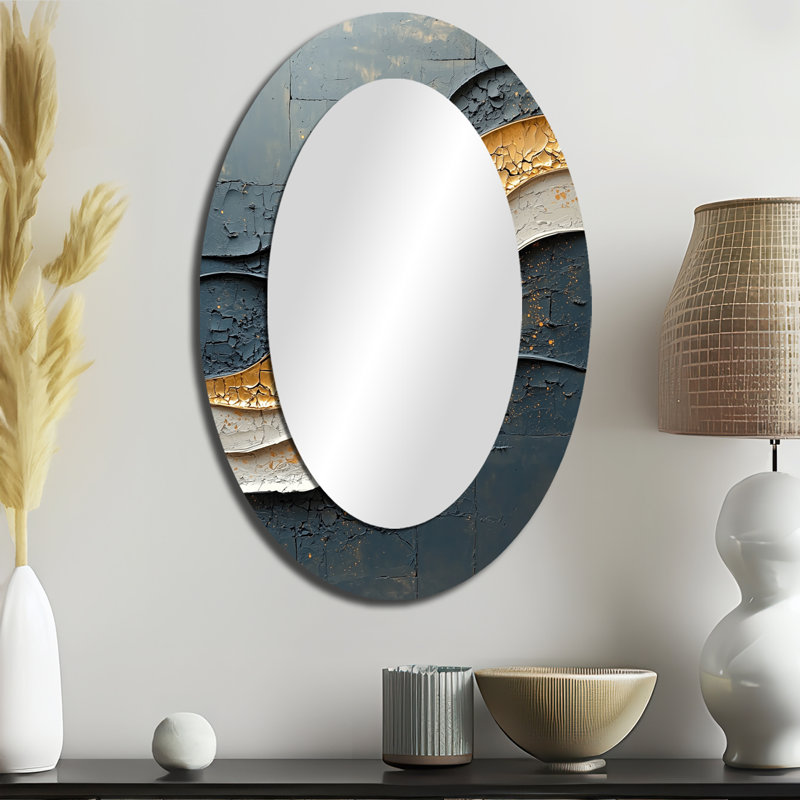 Miroir mural ovale doré noir, 36 po x 24 po