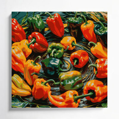 Légumes, poivre et art mural brun sur toile Habanero