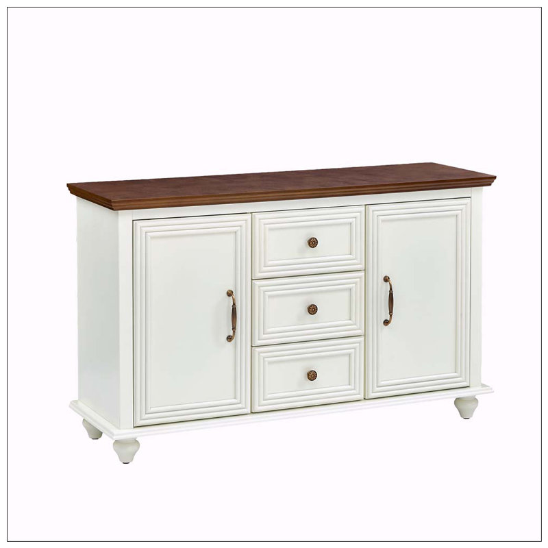 Buffet 47,3 "Mid Century, Brun / blanc