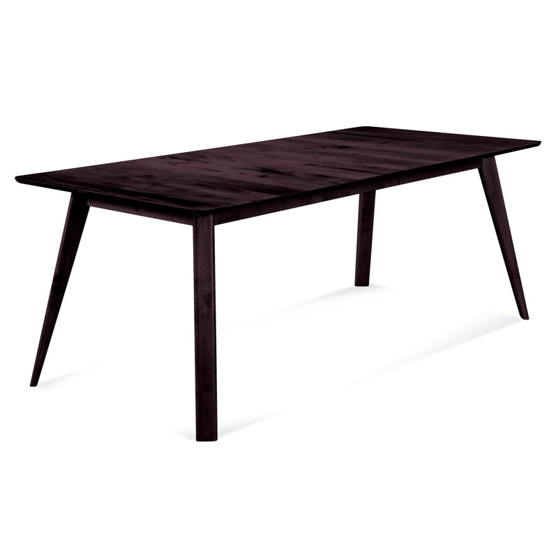 Leclair Extendable Maple Solid Wood Dining Table, Chocolate, 29" H x 36" W x 48" D - 66" L