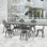 Ensemble de 7 pièces de mobilier de salle à manger en fonte d'aluminium toutes saisons avec cadre noir (même SKU: W1710S00251)