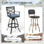 Tabouret de bar pivotant en aluminium 30 po avec coussin Sunbrella Guislaine-1650726896