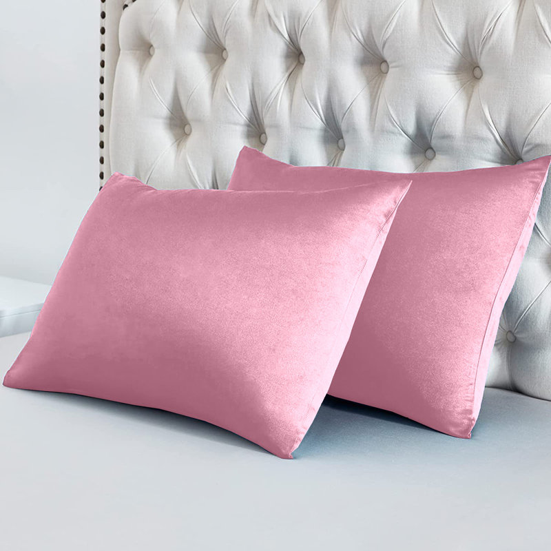 Aieshia 100% Satin Envelope Pillow Case, Pink