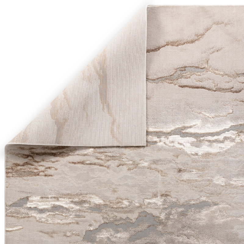 Beige Modern Easy To Clean Abstract Rug For Dining Room Bedroom And Living Room, Rectangle 200 x 290cm