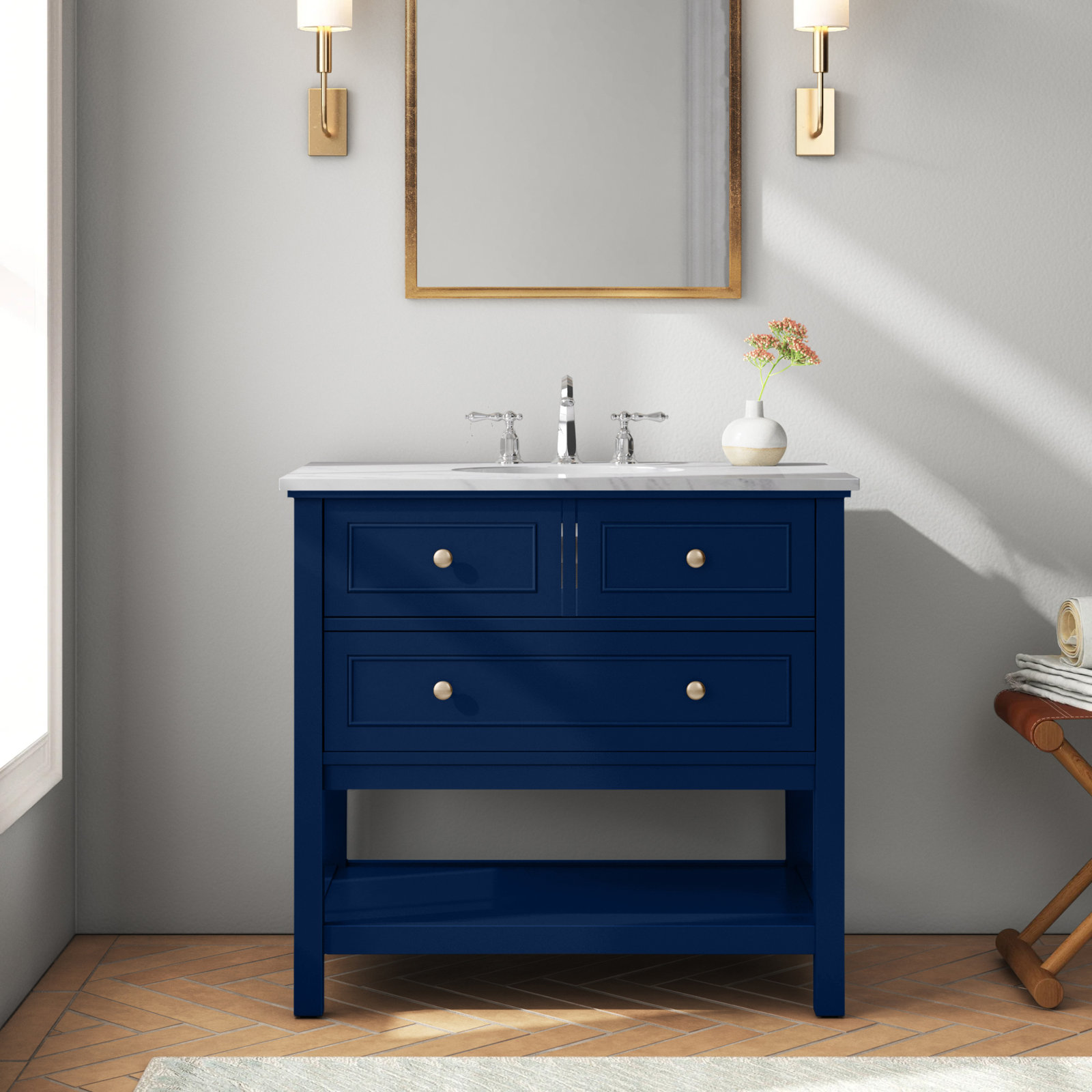 Bonsai 36" Single Sink Bathroom Vanity , Blue