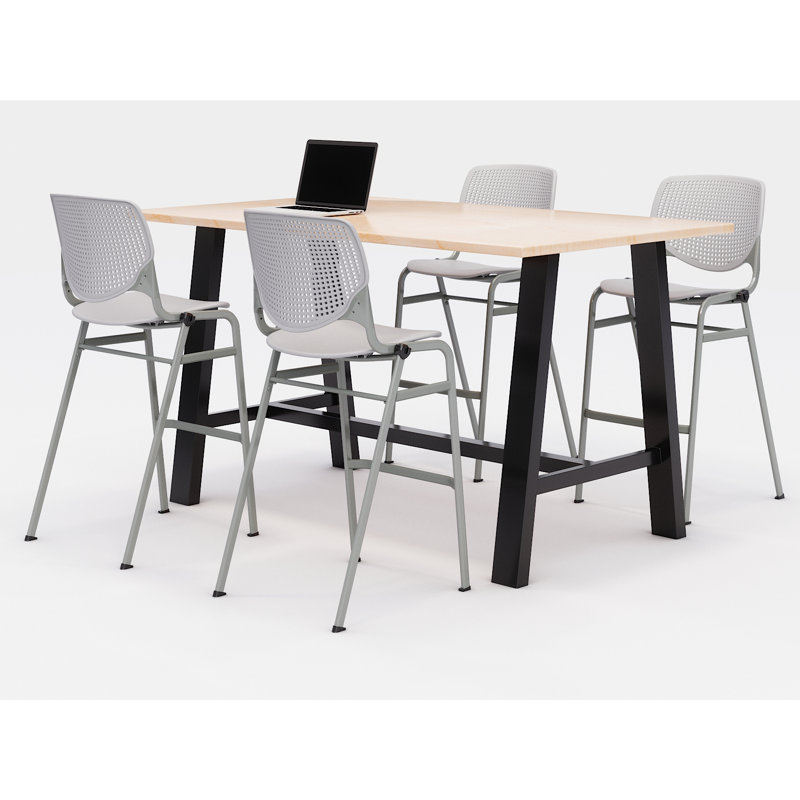Ensemble de table de réunion et de chaises Midtown, H 41 po x L 72 po x P 36 po, Gris clair, Érable