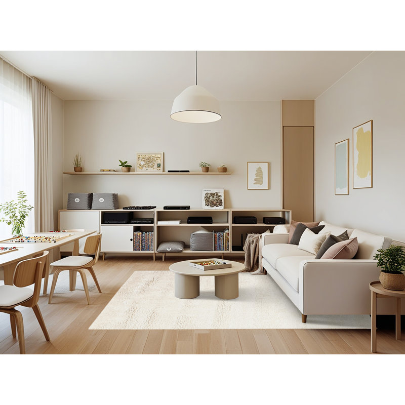 Surface beige contemporaine tapis, Rectangle 7 pi x 9 pi