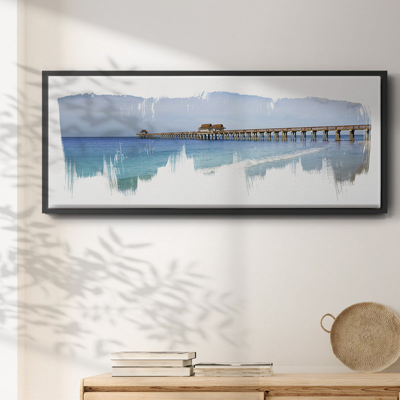 Virginia Beach Pier- Framed Canvas, 8" H x 20" W