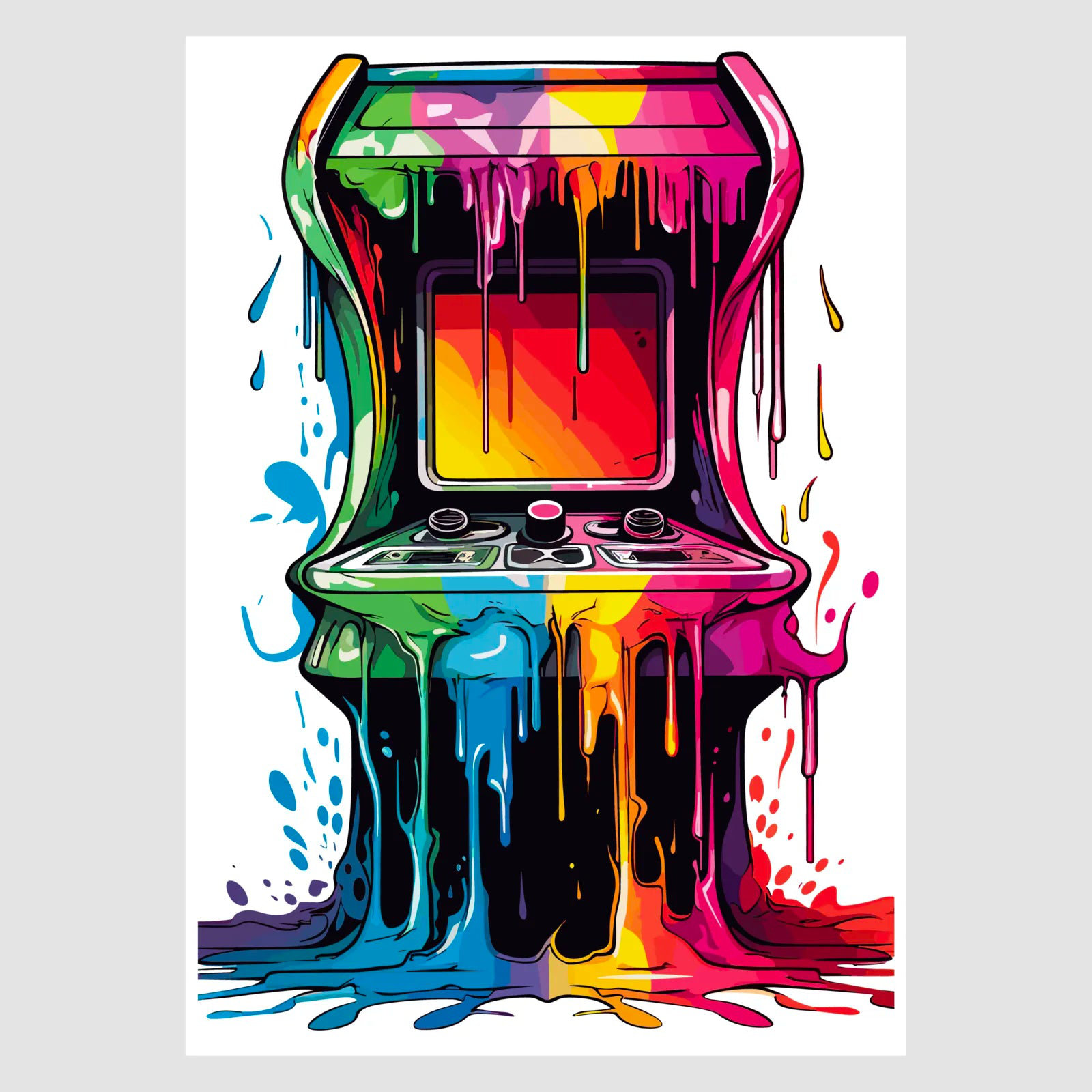 World Menagerie Funky Paint Splash Arcade Machine Artwork | Wayfair.co.uk
