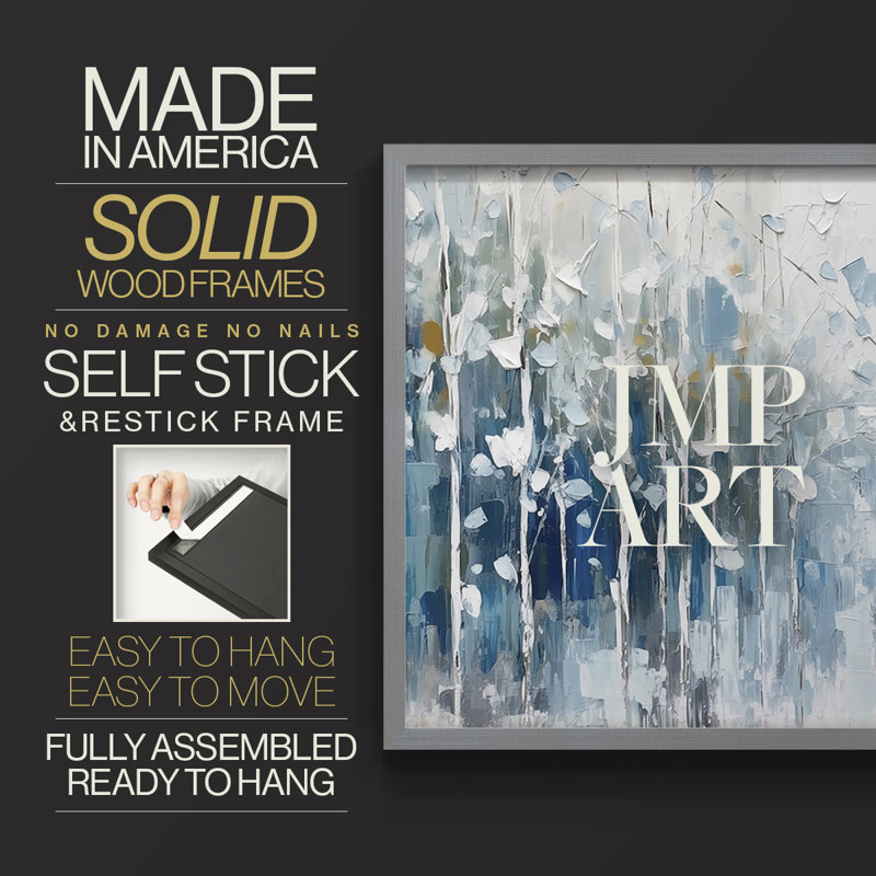 Abstract Series-CLI -Framed Print - Restickable, Grey, 16" H x 20" W